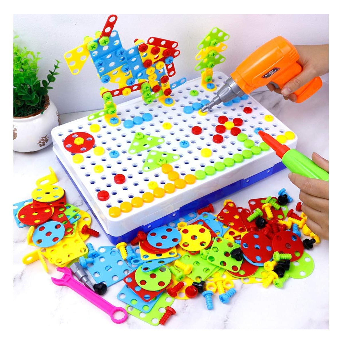 BUILDRILL™:JUEGO DE CONSTRUCCIÓN CREATIVO 4 EN 1 (252 PIEZAS) ¡EL MEJOR REGALO DE NAVIDAD🎁!