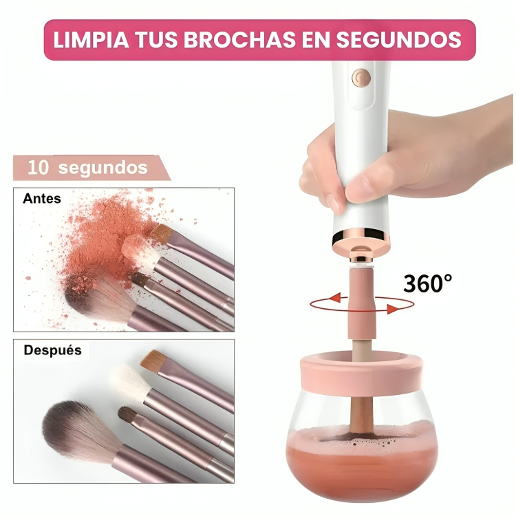 BEAUTY CLEAN™: LIMPIADOR Y SECADOR DE BROCHAS ELÉCTRICO PREMIUM