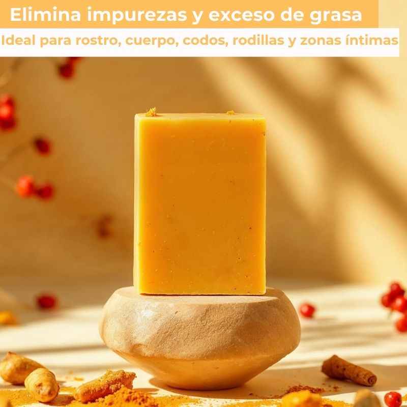 Kit 3 jabones de cúrcuma orgánico para manchas oscuras