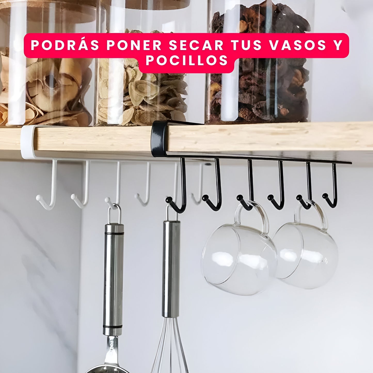 KITHOOK™: ORGANIZADOR DE COCINA | PAGA 1 LLEVA 2 | COLOR:NEGRO