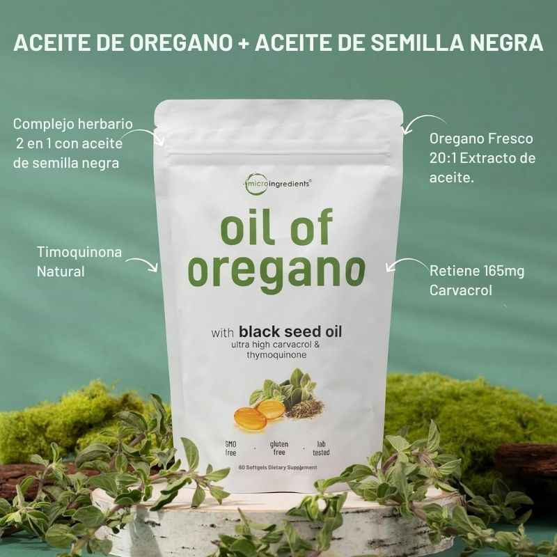 Aceite de Orégano Con Semilla Negra | 60 Capsulas + 30 Gratis