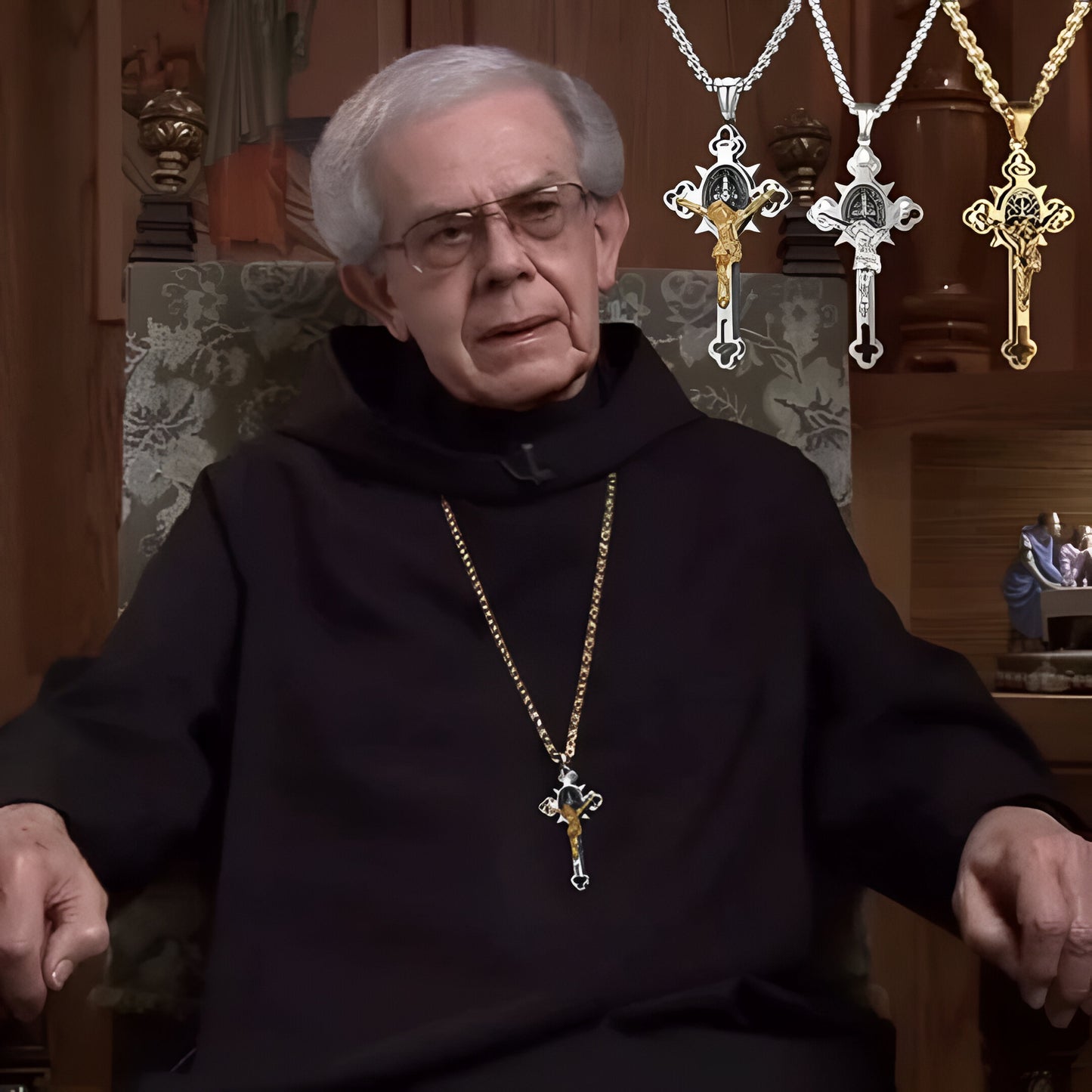 CADENA CON CRUCIFIJO Y MEDALLA DE SAN BENITO | PROTECCIÓN PARA TU VIDA