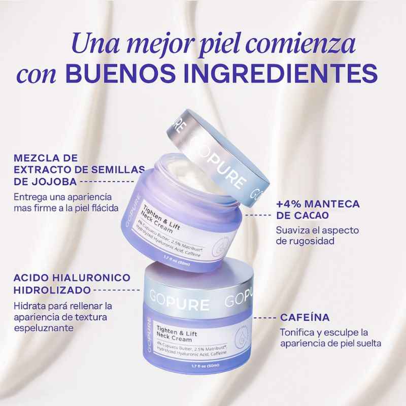 GoPure™: Crema reafirmante para cuello y escote