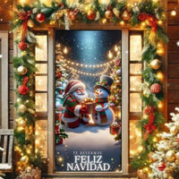 Funda Puerta Navidad Papa Nieve