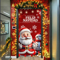 Funda Puerta Navidad Papa Rojo