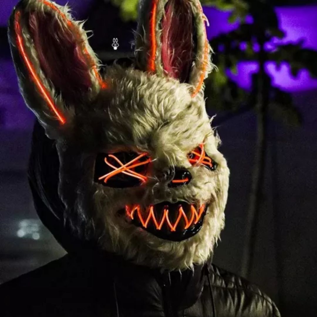 TERRORBUNNY™: MÁSCARA CONEJO REALISTA CON LUZ LED HALLOWEEN