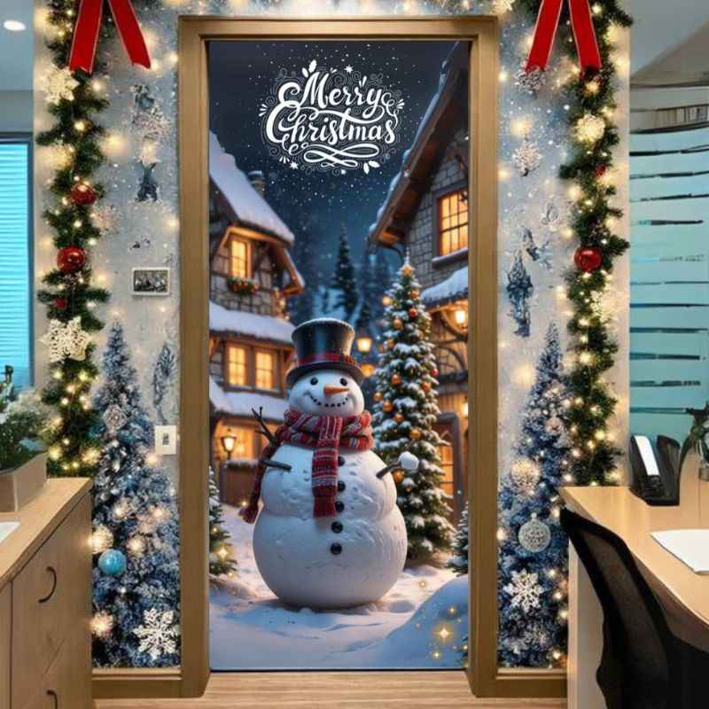 DoorMagic™: Funda decorativa navideña para puerta ajustable