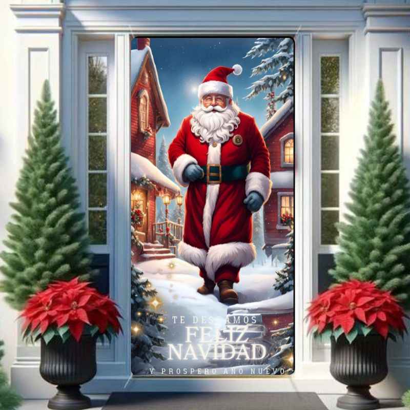 DoorMagic™: Funda decorativa navideña para puerta ajustable