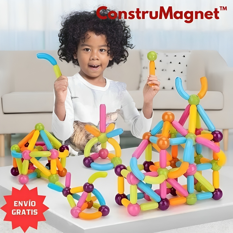 CONSTRUMAGNET™: JUEGO BLOQUES DE CONSTRUCCIÓN MAGNÉTICA 64 PIEZAS