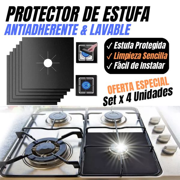 CLEANSTOVE ™: KIT X 4 PROTECTORES PARA LA ESTUFA ¡SUPER PROMO⭐!