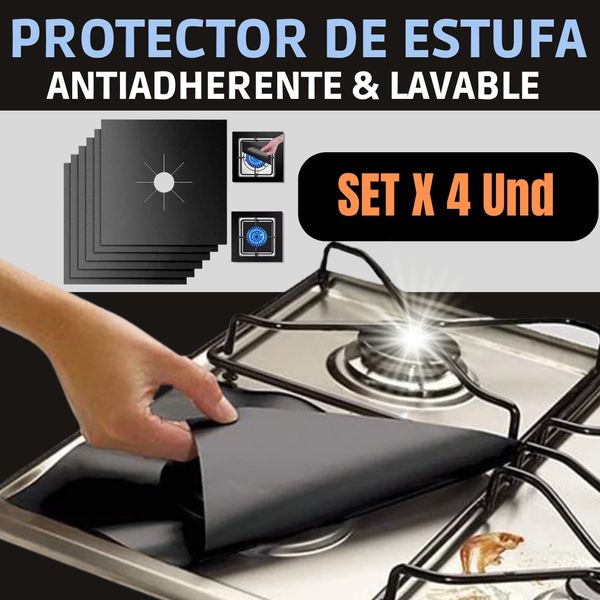CLEANSTOVE ™: KIT X 4 PROTECTORES PARA LA ESTUFA ¡SUPER PROMO⭐!