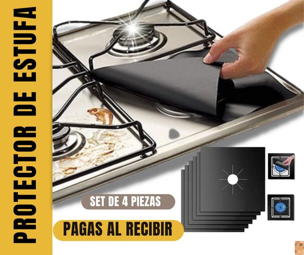 CLEANSTOVE ™: KIT X 4 PROTECTORES PARA LA ESTUFA ¡SUPER PROMO⭐!