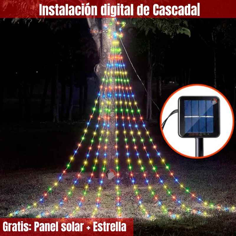 StarLights™: Estrella Cascada Solar LED Efecto Lluvia 🎄(2 metros)