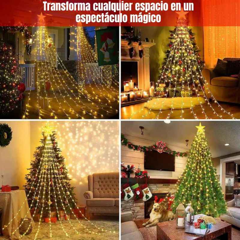 StarLights™: Estrella Cascada Solar LED Efecto Lluvia 🎄(2 metros)