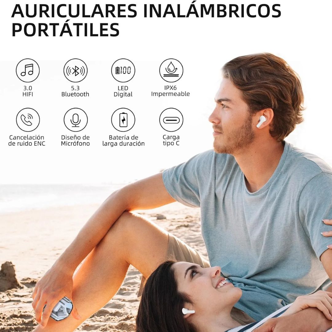 ULTRAPODS MAX™: AUDÍFONOS INALAMBRICOS SONIDO 4D ENVOLVENTE
