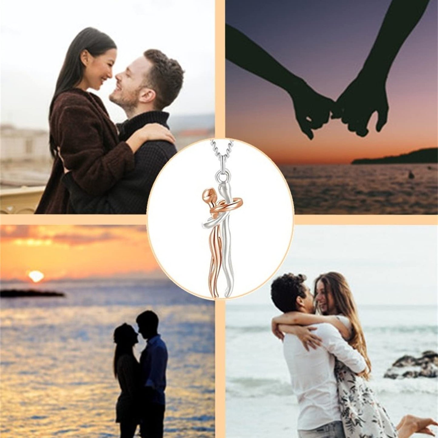 Collar Eternal Embrace🌈: Más allá de las palabras, un abrazo eterno┃Oro Rosa-Plata💗
