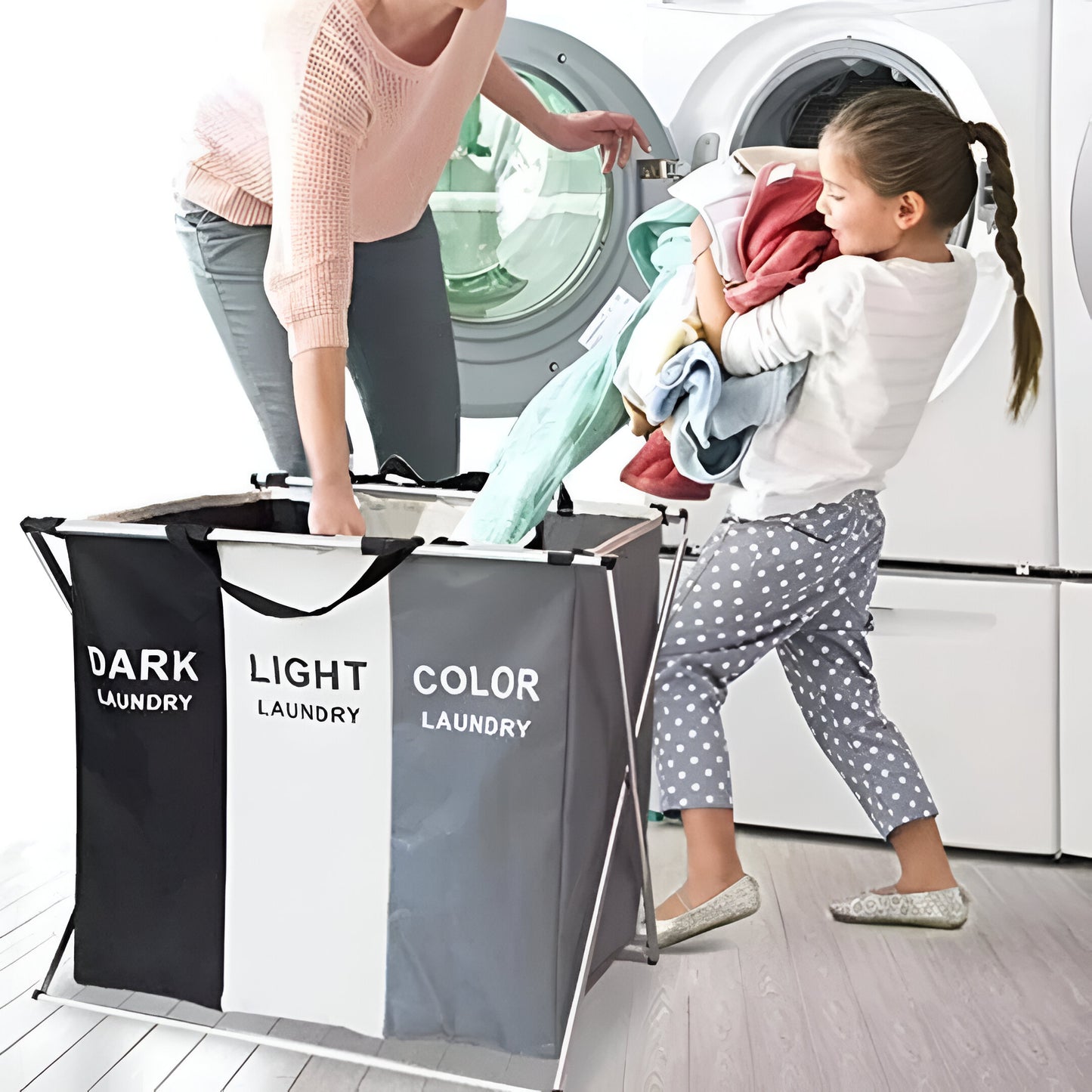 CESTA GRANDE PARA ROPA SUCIA 3 COMPARTIMIENTOS | ¡NO MAS ROPA DESORDENADA!
