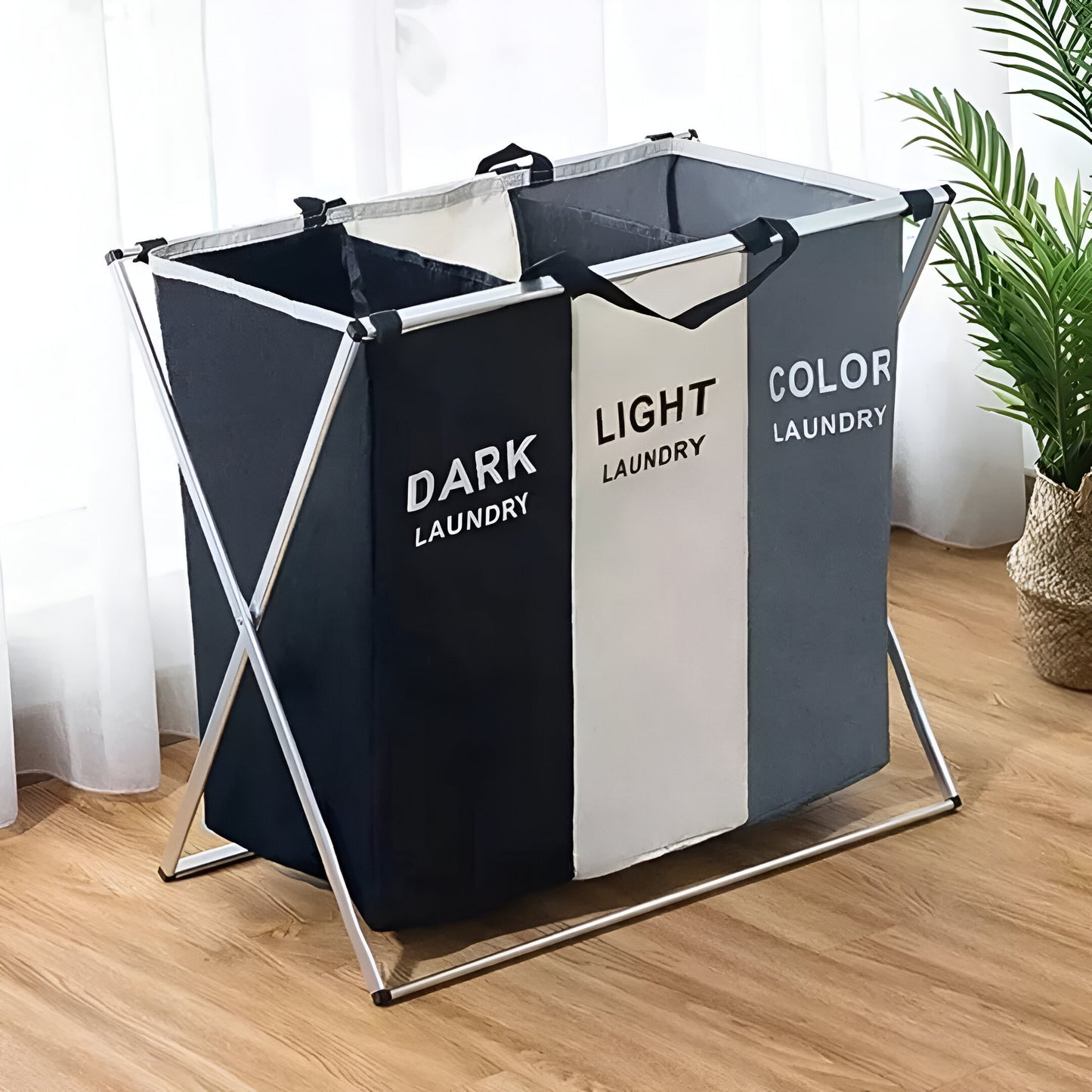 CESTA GRANDE PARA ROPA SUCIA 3 COMPARTIMIENTOS | ¡NO MAS ROPA DESORDENADA!