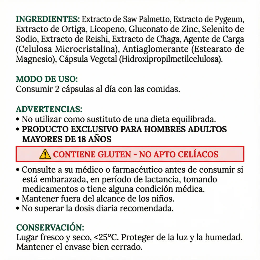 Suplemento para la salud de la prostata