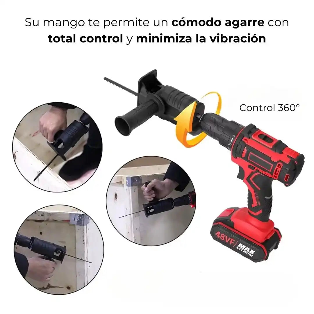DRILLMASTER™: ADAPTADOR DE TALADRO A SIERRA