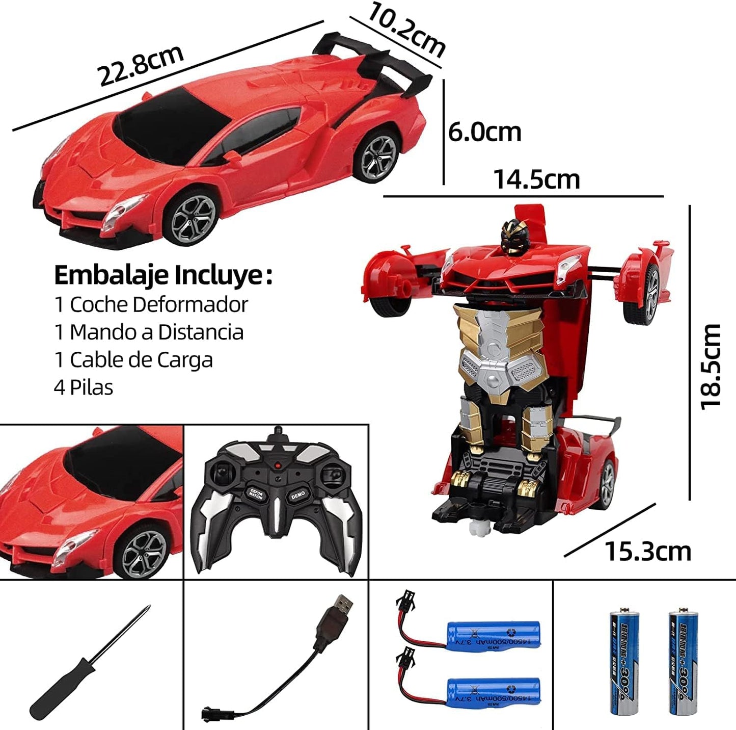 CARRO TRANSFORMER A CONTROL REMOTO