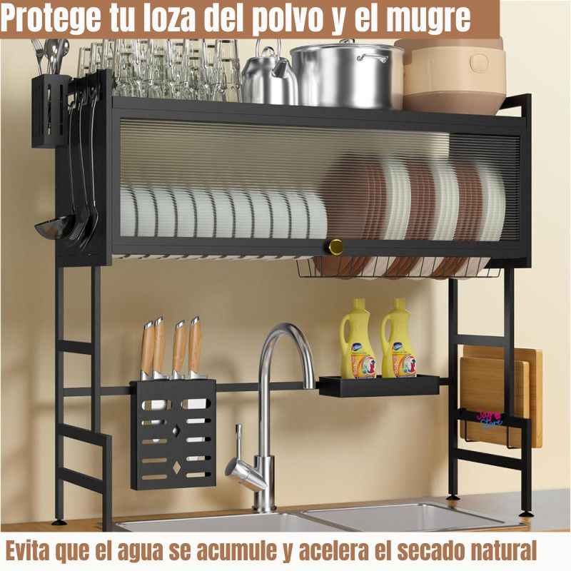 Organizador Escurridor de Platos + Bandeja Antigoteo