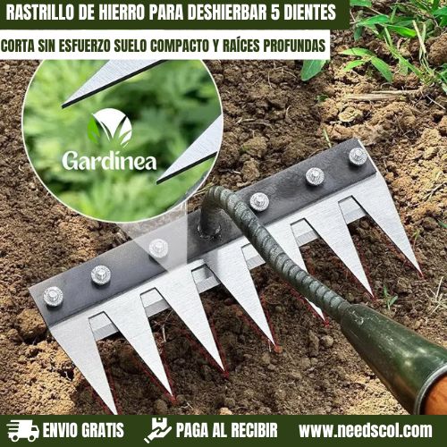 Gardinea™: Rastrillo de hierro para deshierbar 7 dientes