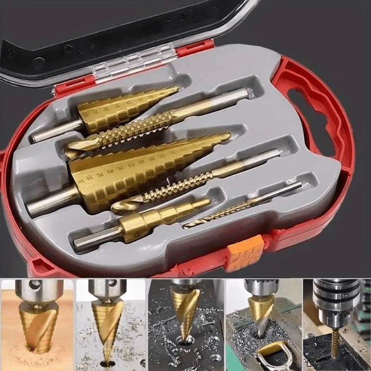 Titanium Pro: Set X 6 Brocas Escalonadas | Perforaciones rápidas y precisas