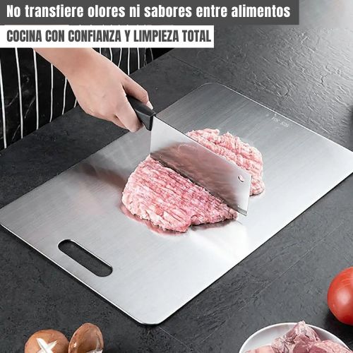 TitanWare™: Tabla para Picar en Acero Inoxidable+ Obsequio: Recogedor de Alimentos