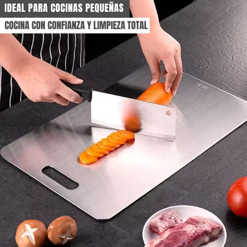 TitanWare™: Tabla para Picar en Acero Inoxidable+ Obsequio: Recogedor de Alimentos