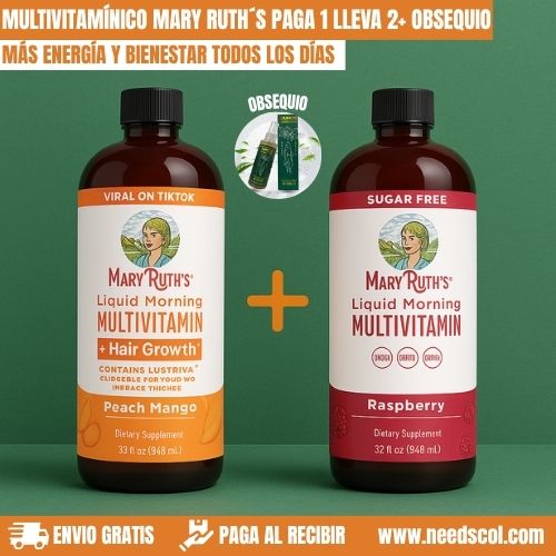 Multivitamínico Mary Ruth´s | Paga 1 lleva 2 + Serum Crecimiento Capilar