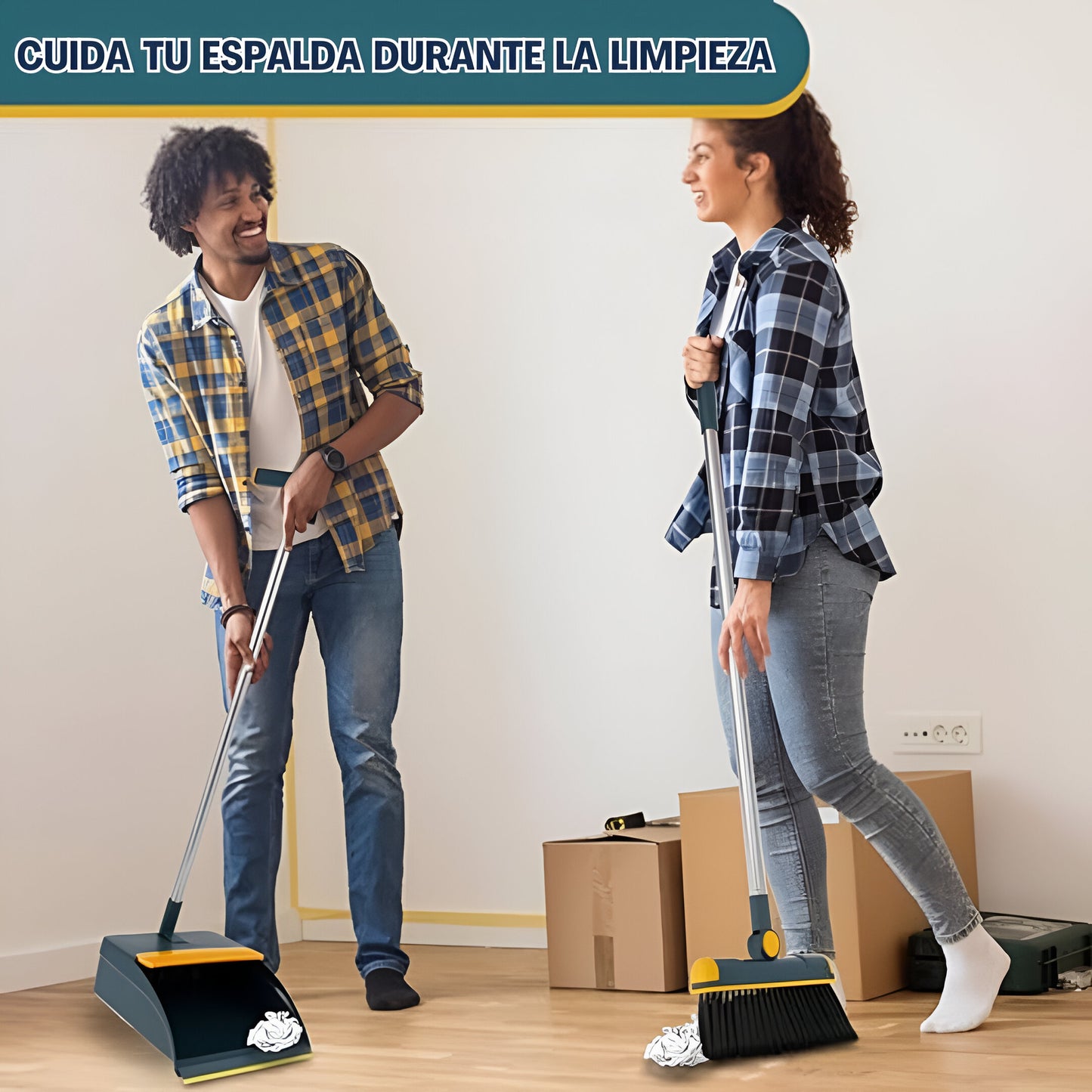 SET PORTÁTIL DE ESCOBA Y RECOGEDOR INTELIGENTE