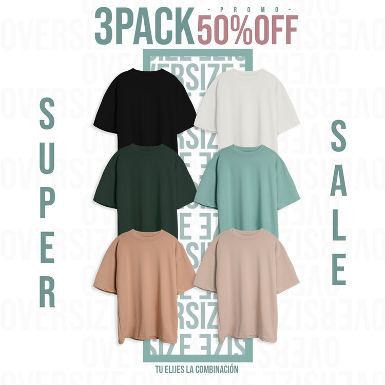 PACK X 3 CAMISETAS OVERSIZE URBAN KING | SON TOP # 1 EN TENDENCIA