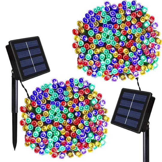CHRISTMASLIGHT™: LUCES NAVIDEÑAS CON PANEL SOLAR 100LED 10 MTS ¡BLACK DAYS🔥!