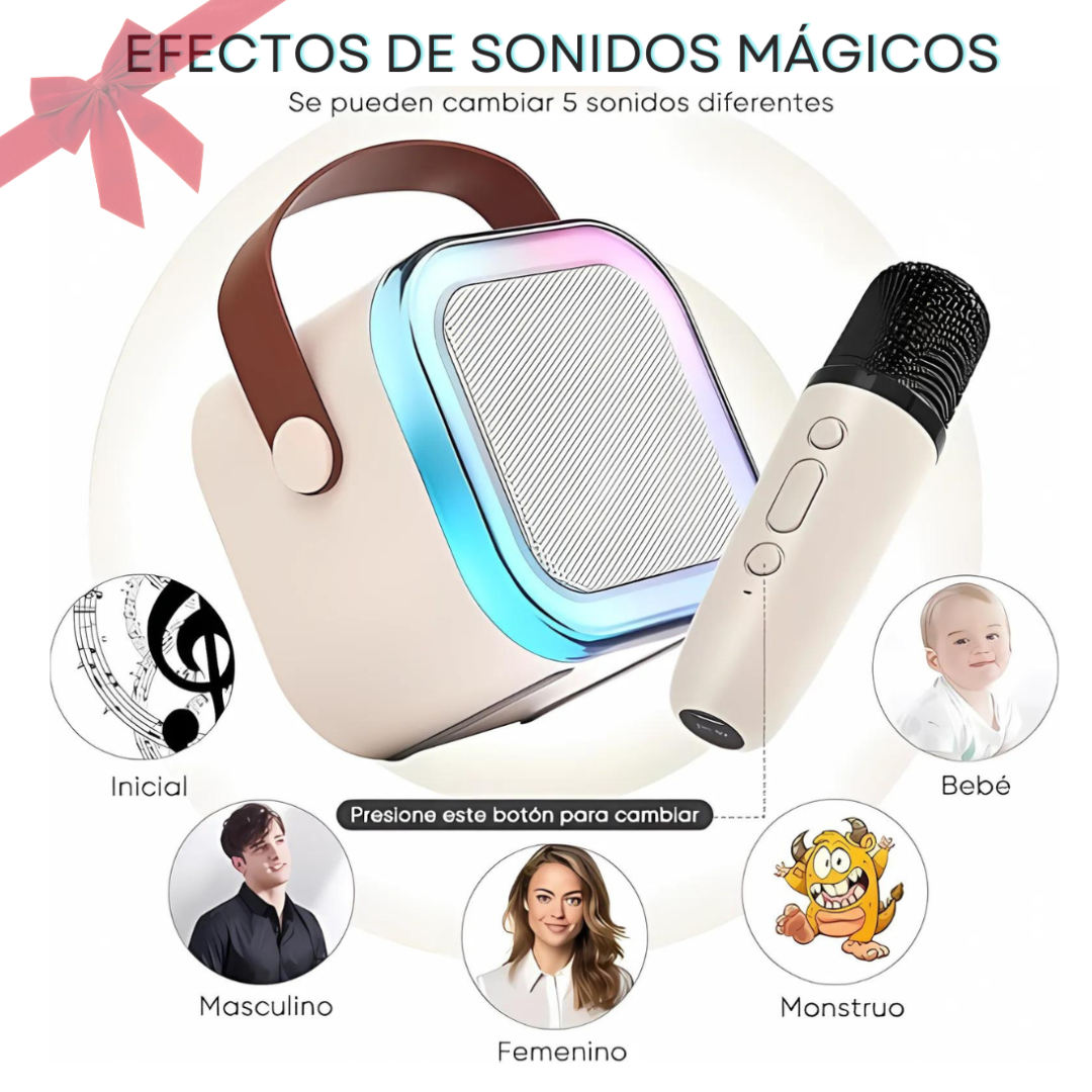 KaraokeKids™: Karaoke portátil | Diversión sin límites| Obsequio: 1 Microfono Adicional