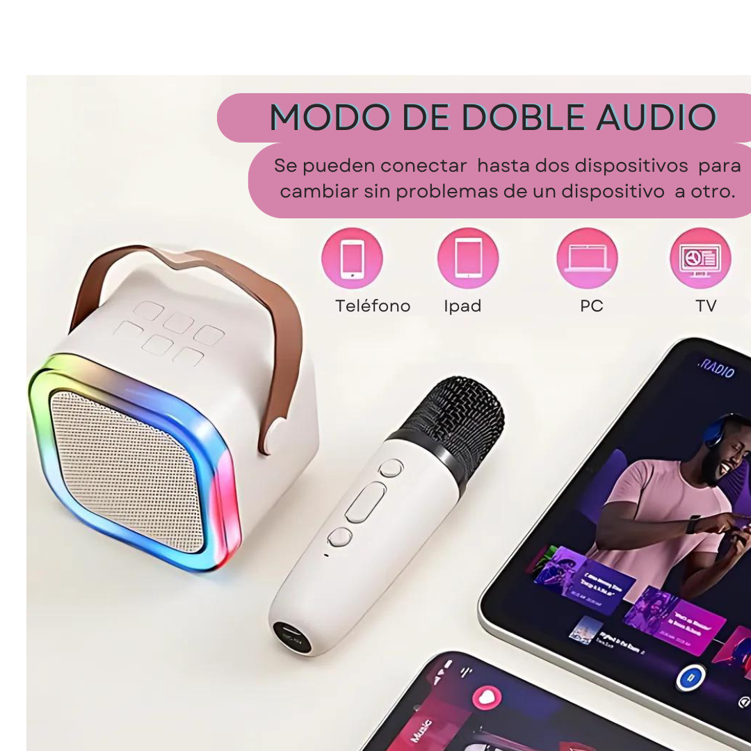 KaraokeKids™: Karaoke portátil | Diversión sin límites| Obsequio: 1 Microfono Adicional