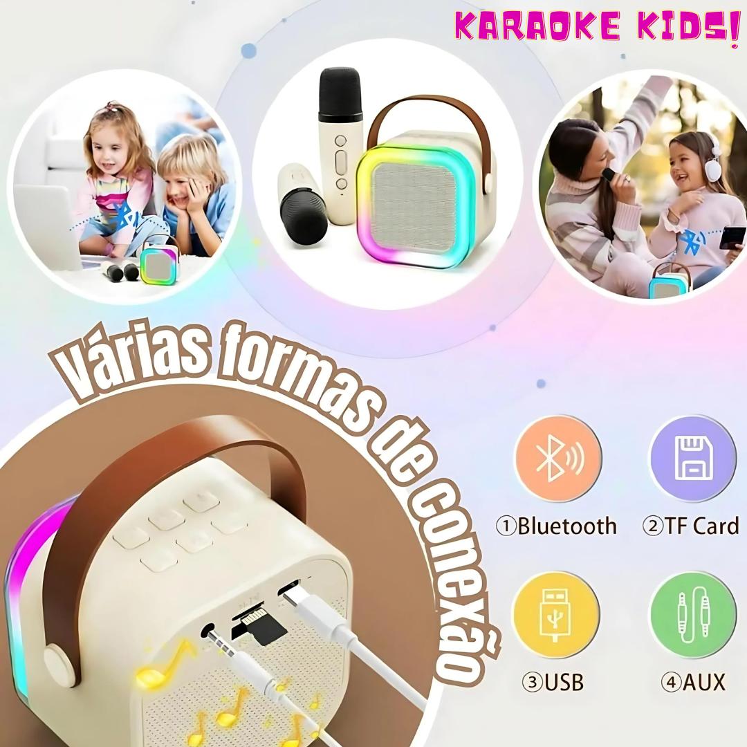 KaraokeKids™: Karaoke portátil | Diversión sin límites| Obsequio: 1 Microfono Adicional