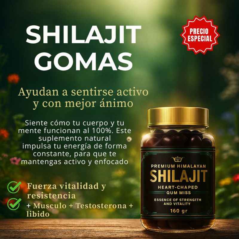 Shilajit en gomas | Guía Práctica:“Energía, Fuerza y Testosterona” ¡GRATIS!