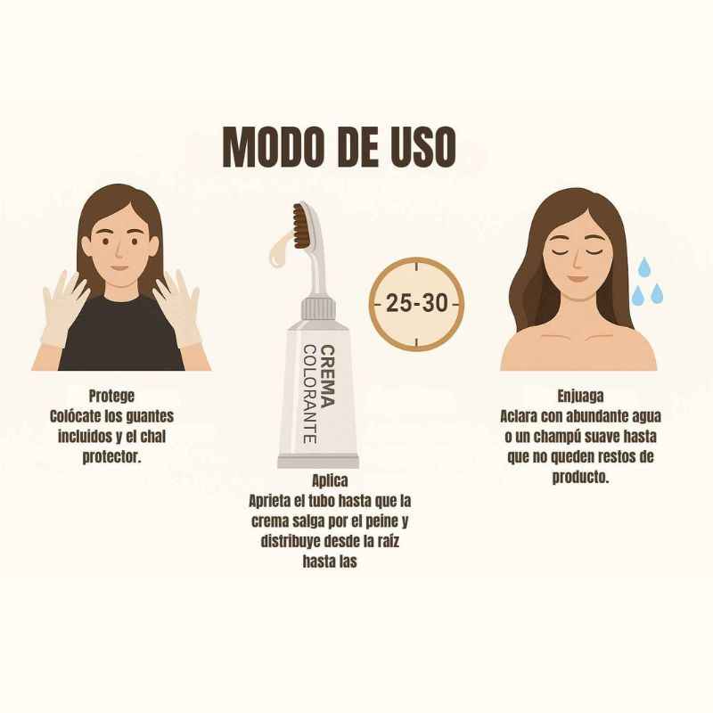 Tinte natural para el cabello +Regalo : Peine Aplicador