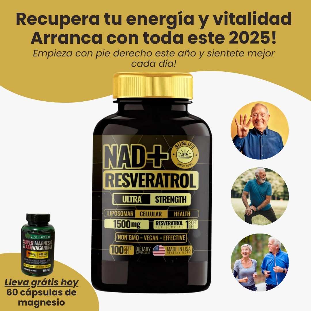 NAD+ Resveratrol 100 Capsulas| Mas energía para tu cuerpo