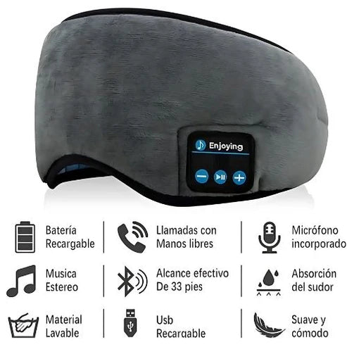 EasySleep™: Antifaz para dormir con Bluetooth y sonido de alta calidad