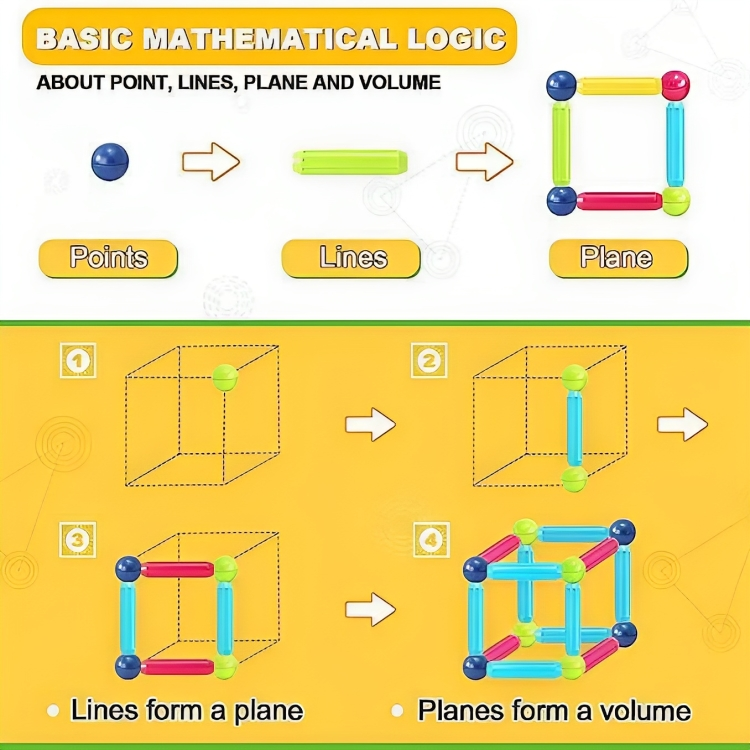 CONSTRUMAGNET™: JUEGO BLOQUES DE CONSTRUCCIÓN MAGNÉTICA 64 PIEZAS