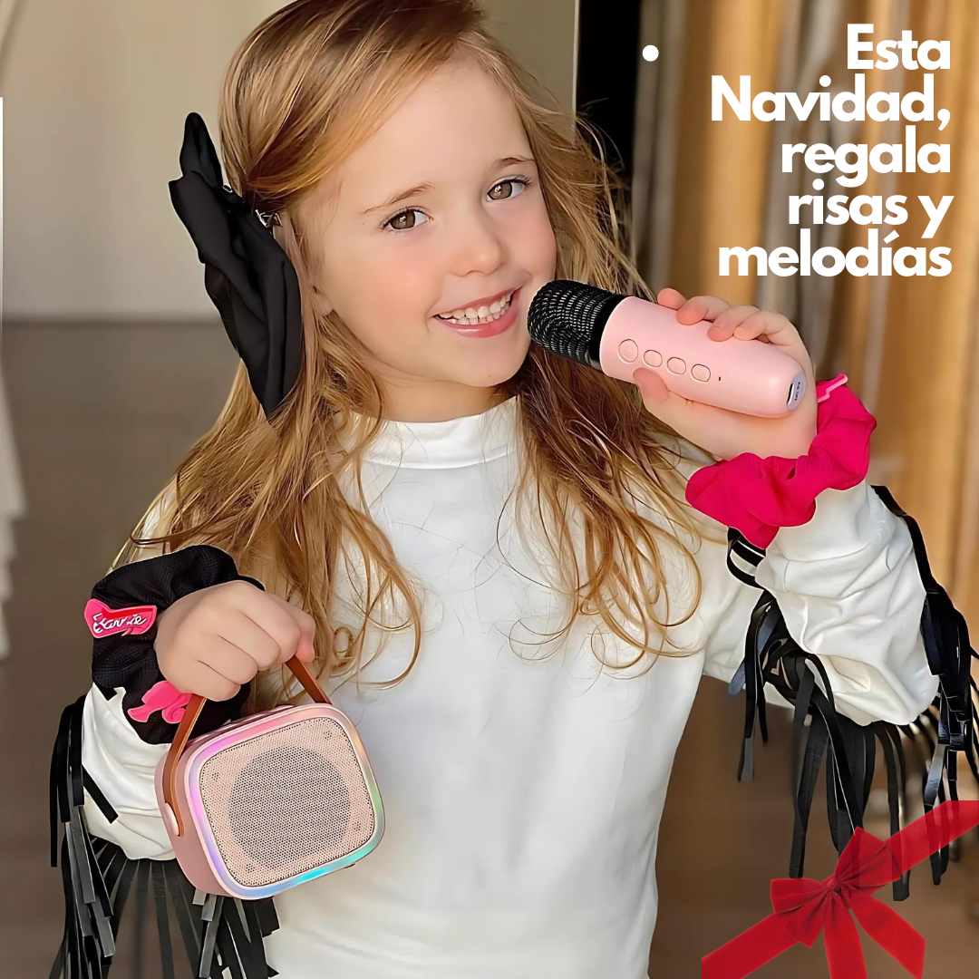 KaraokeKids™: Karaoke portátil | Diversión sin límites| Obsequio: 1 Microfono Adicional