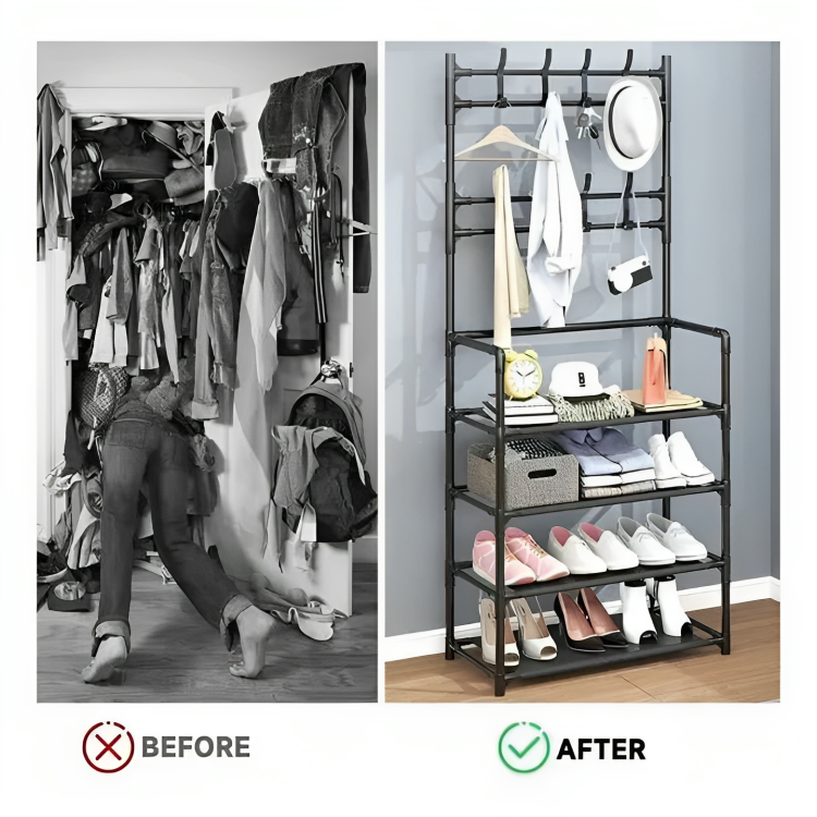 SHOEORGANIZER™: ORGANIZADOR 4 NIVELES DE ZAPATOS Y PERCHERO ¡SUPER PROMO BLACK DAYS 🔥!
