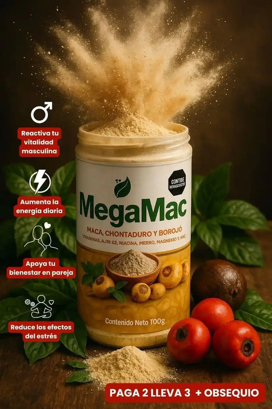 Megamac™: Suplemento en polvo potencializador Formula Natural + Obsequio