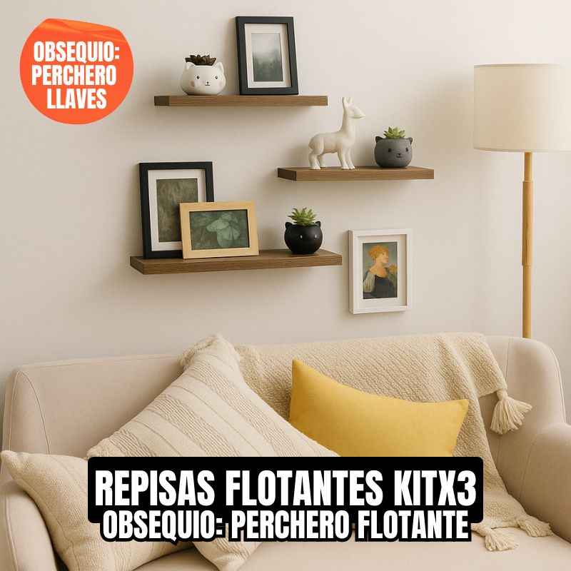 Kit x 3 Repisas Flotantantes + Regalo