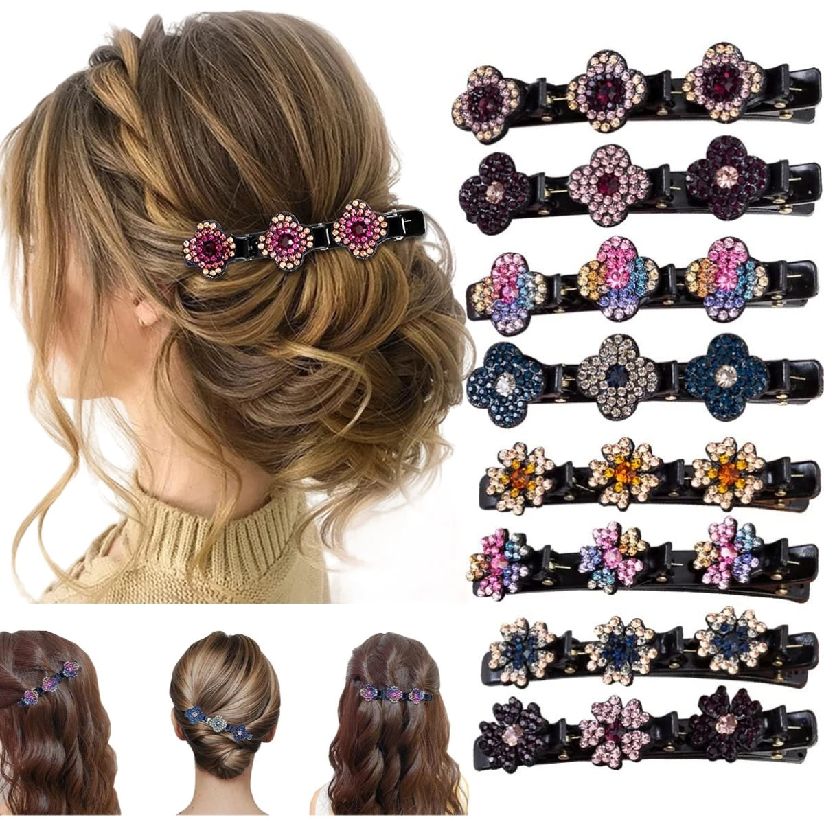 TRENDYFLOWER™: SET X 3 PINZAS PARA EL CABELLO TRES FLORES ¡SUPER PROMO🌺 !