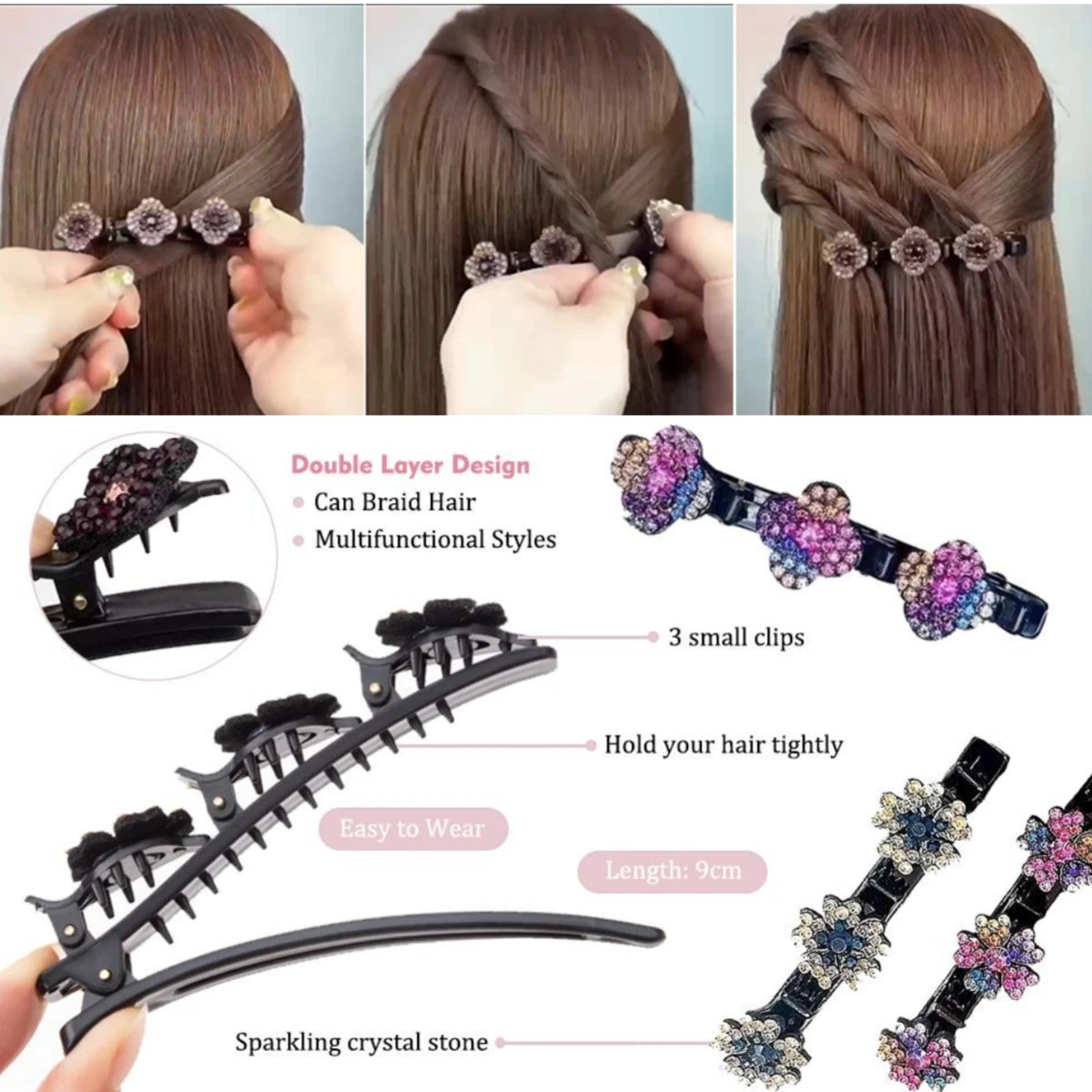 TRENDYFLOWER™: SET X 3 PINZAS PARA EL CABELLO TRES FLORES ¡SUPER PROMO🌺 !
