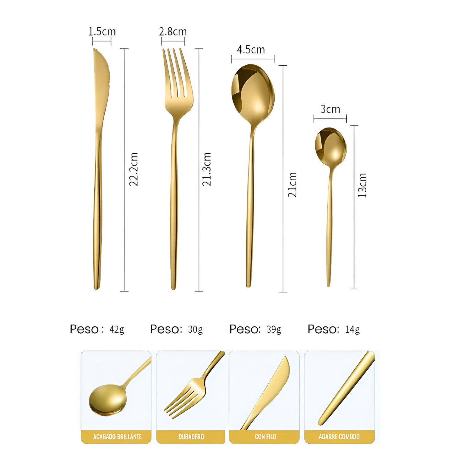 CUTLERYPRO™: SET CUBIERTOS DE LUJO POR 24 PIEZAS