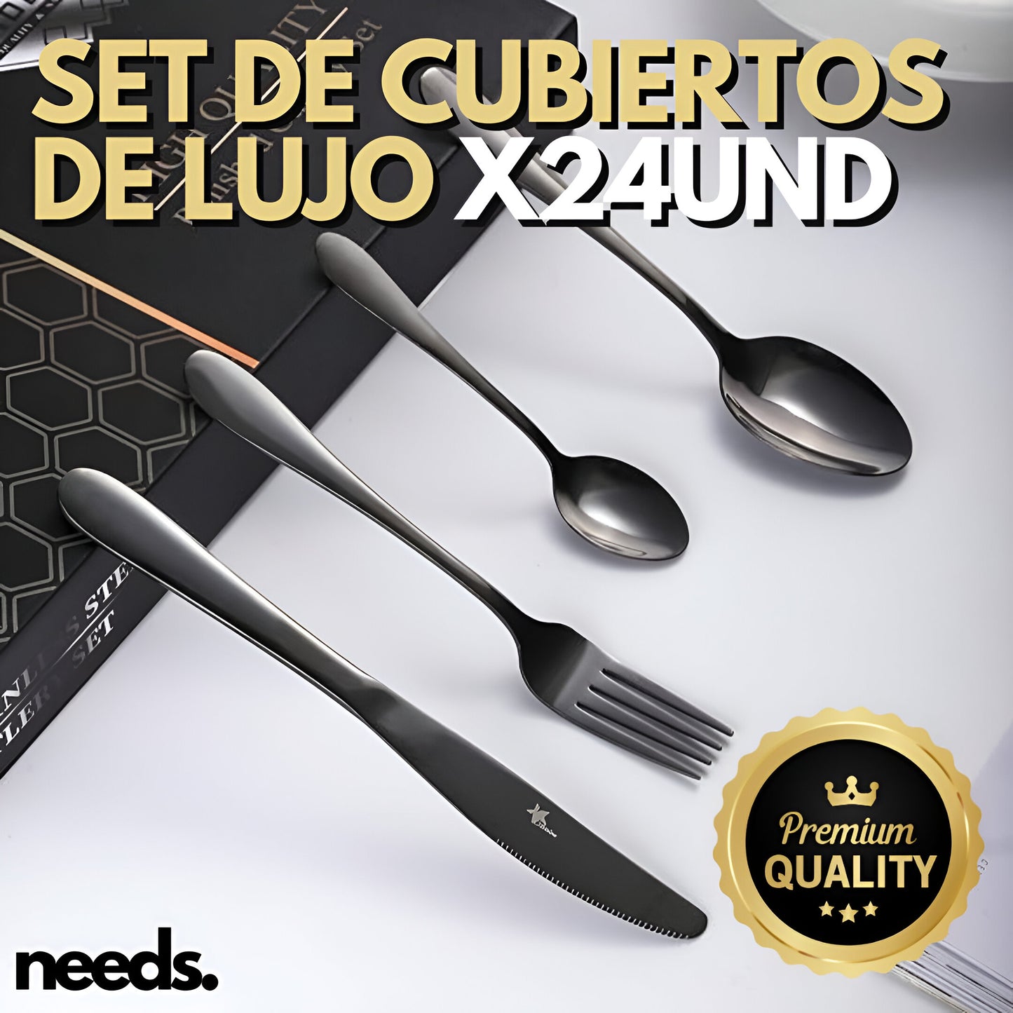 CUTLERYPRO™: SET CUBIERTOS DE LUJO POR 24 PIEZAS